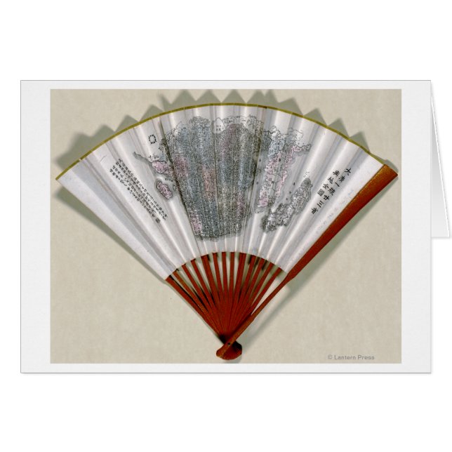 China op het gezicht van een FanPanoramic Map (Voorkant Horizontaal)