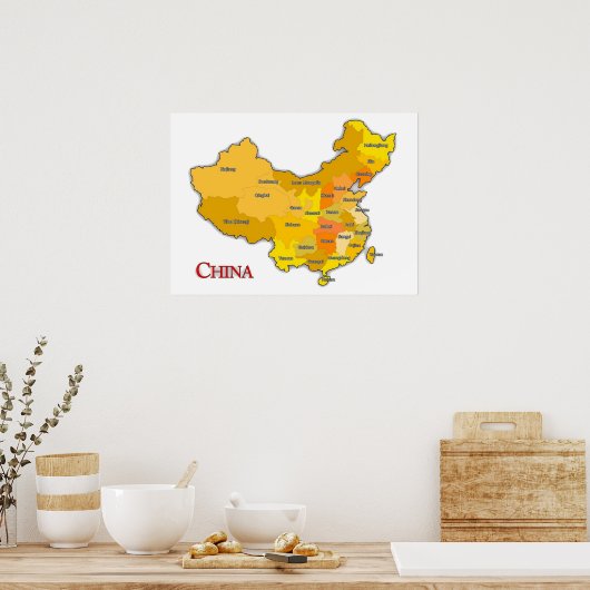 CHINA PROVINCES POSTER (Keuken)