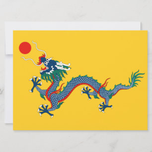 China Qing Dynasty Flag (Chinese draak) (Aziatisch Kaart