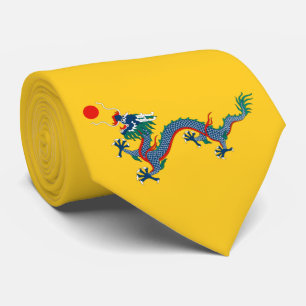 China Qing Dynasty Flag (Chinese draak) (Aziatisch Stropdas