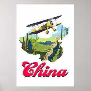China reis kaart poster