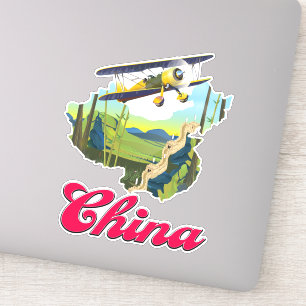 China reis kaart poster sticker
