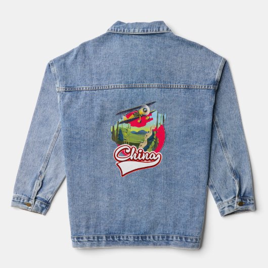 China Reiskaart logo Denim Jacket (Achterkant)