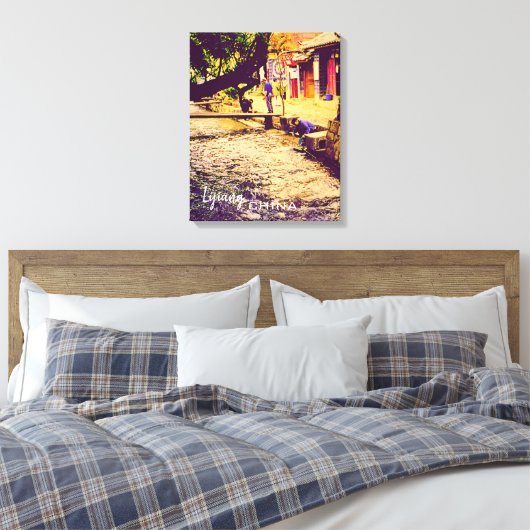 China reist met Lijiang Yunnan Canvas Afdruk (Insitu (Slaapkamer))