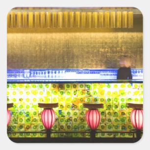 China, Shanghai. Bar in de Xin Tian Di bar 2 Vierkante Sticker