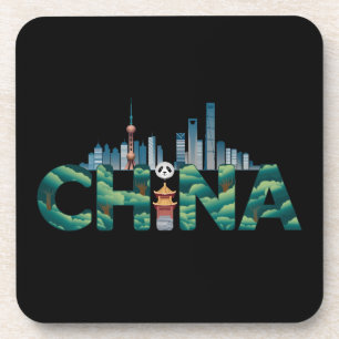 China Shanghai Temple Panda Bier Onderzetter