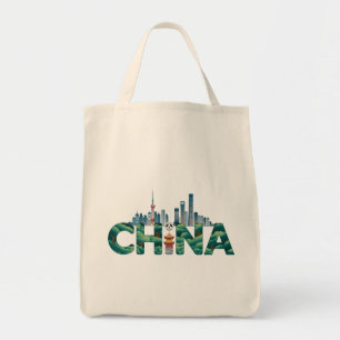 China Shanghai Temple Panda Tote Bag
