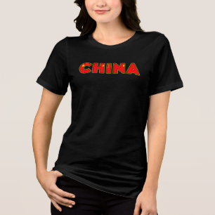 China Speciale Zwarte Toerist Tri-Blend Shirt