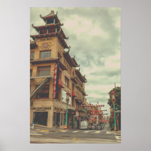 China stad met traditionele architectuur poster