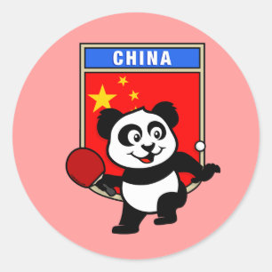 China Table Tennis Panda Ronde Sticker