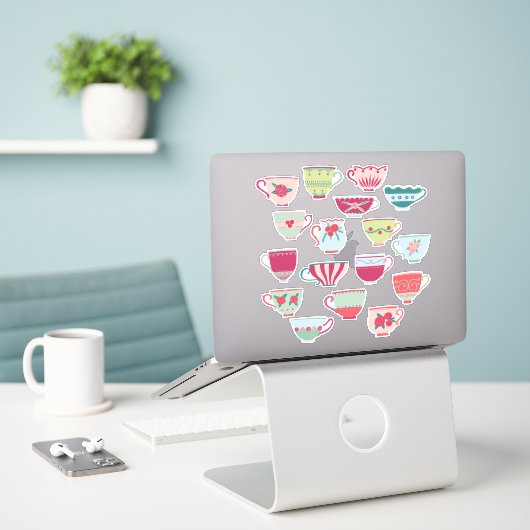 China Teacups Sticker (Laptop op bureau)