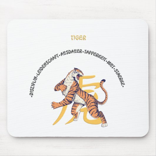 China Tierkreiszeichen Tiger Muismat (Voorkant)