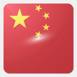 China vierkante glossy vlag sticker
