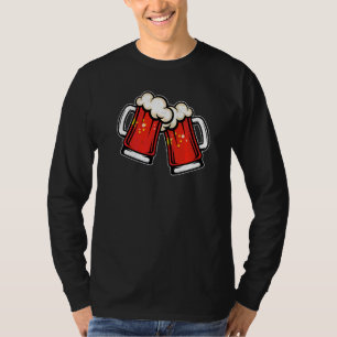 China Vlag Biermok Cool Chinees Bier T-shirt