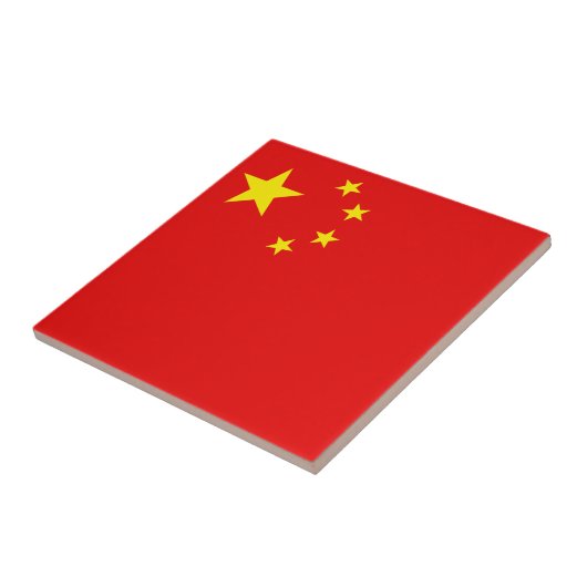 China - Vlag keramische tegel Tegeltje (Zijkant)