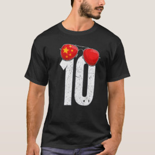China Voetballer Nummer 10 Chinese vlag T-shirt