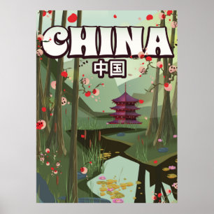 China Water Gardens cartooneske poster