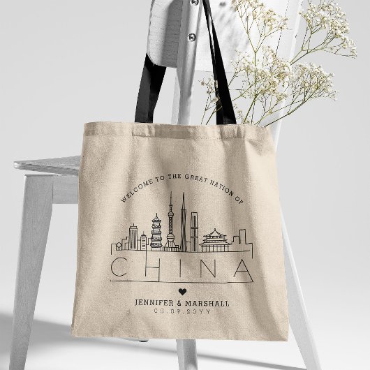 China Wedding | Stylized Skyline Tote Bag