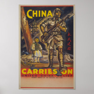China WW2 Propaganda-Poster Poster
