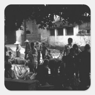  China Yangshuo-markt 1970 Vierkante Sticker