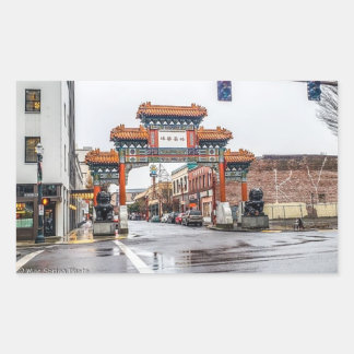 Chinatown autocollant rectangulaire de Portland,
