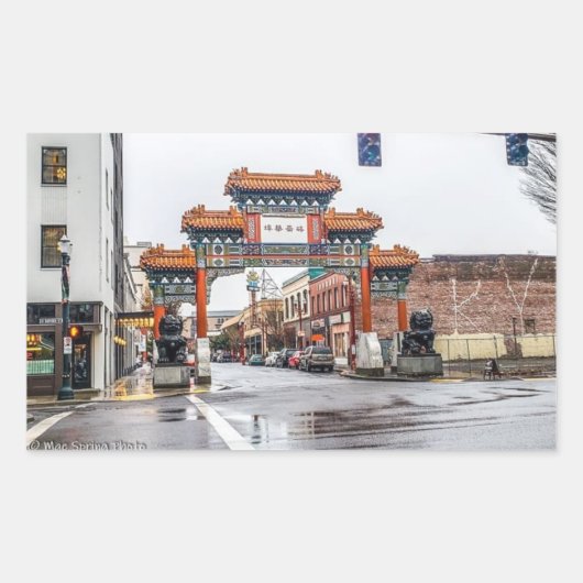 Chinatown autocollant rectangulaire de Portland, (Devant)