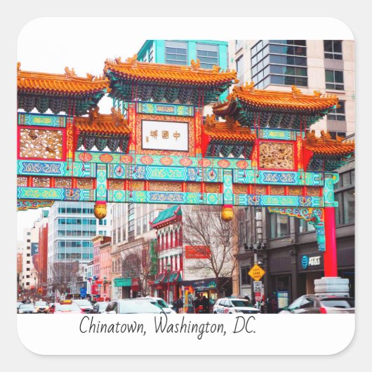 Chinatown DC, Verenigde Staten Vierkante Sticker (Voorkant)