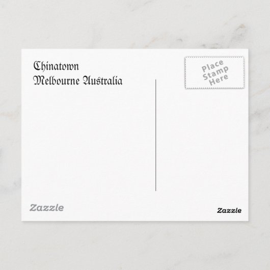 Chinatown - Melbourne, Australië Briefkaart (Achterkant)