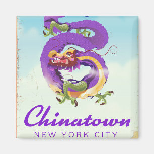 Chinatown New York stad vintage poster Magneet