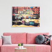 Chinatown Rooftop Graffiti Canvas Afdruk (Insitu (Woonkamer))