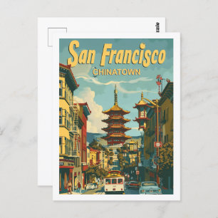 Chinatown San Francisco USA Vintage Travel Place Briefkaart