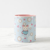 Chinchilla de Kawaii dans la tasse de thé avec les (Centre)
