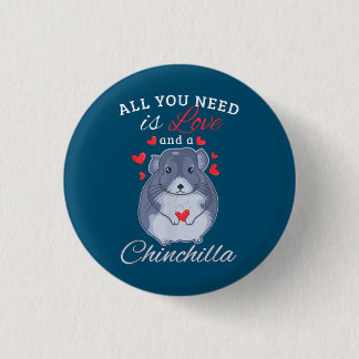 Chinchilla Gift Funny Cute Pet Animal Lover Owner Ronde Button 3,2 Cm
