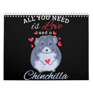 Chinchilla Gift Funny Cute Pet Dierenvriend Eigena Kalender