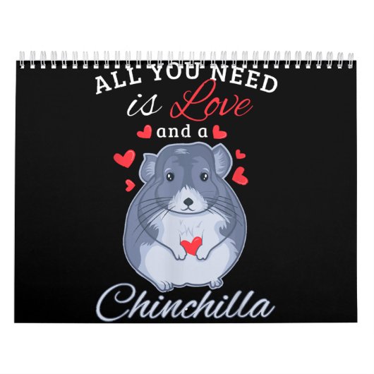 Chinchilla Gift Funny Cute Pet Dierenvriend Eigena Kalender (Hoes)