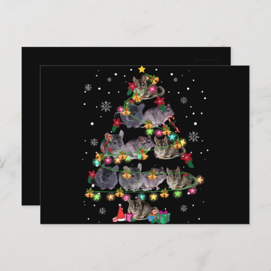 Chinchilla Kerstboom Grappige Knaagdierenliefhebbe Feestdagenkaart (Voorkant / Achterkant)