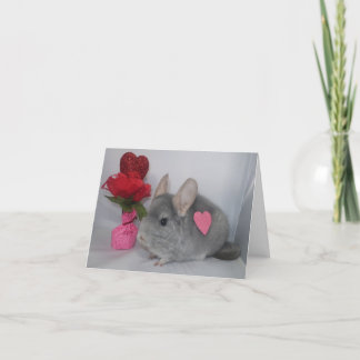 Chinchilla met hart op zijkaart van de Valentijn Feestdagen Kaart