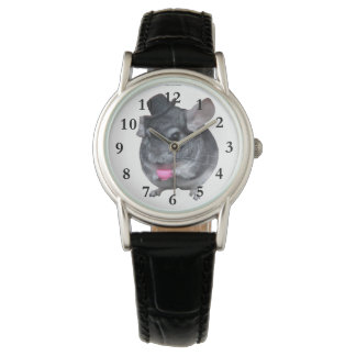 Chinchilla met hoge hoed met theekopje horloge