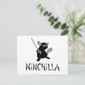 Chinchilla Ninja Briefkaart (Staand voorkant)