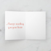 Chinchilla reikt naar roze hart kaart (Binnen)