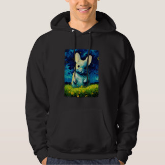 Chinchilla Schattigee Sterrennacht schilderij Hoodie