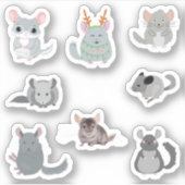 Chinchilla-Stickers Sticker (Voorkant)
