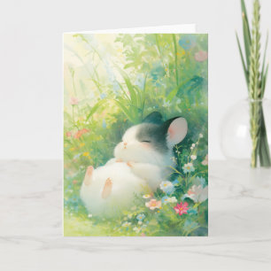 Chinchilla Vreedzame Bloemige Slaap Kaart