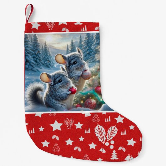 Chinchillas' Christmas Stocking Kleine Kerstsok (Voorkant)