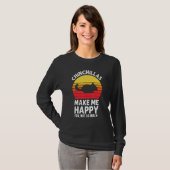 Chinchillas Make Me Happy Sunset Retro Chinchilla T-shirt (Voorkant volledig)