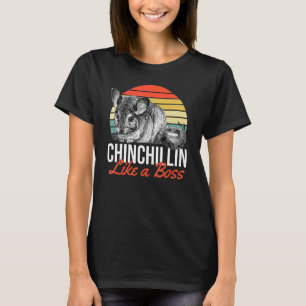 Chinchillin als een baas Chinchilla Retro T-shirt
