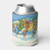 CHINCOTEAGE PONIES, WITTE CHRISTMAS-KOELBOX BLIKJESKOELER (Blikje Voorkant)