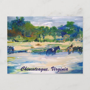Chincoteague Eiland Paard schilderij briefkaart