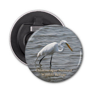 Chincoteague National Wildlife Great Heron Egret Button Flesopener