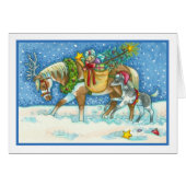 CHINCOTEAGUE PONIES CHRISTMAS GREETING CARD Blank (Devant Horizontal)